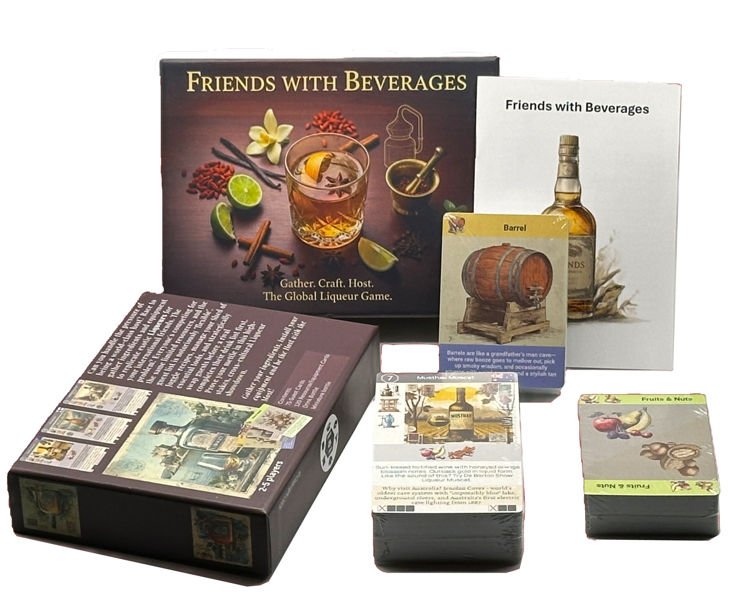 Friends with Beverages Game Components